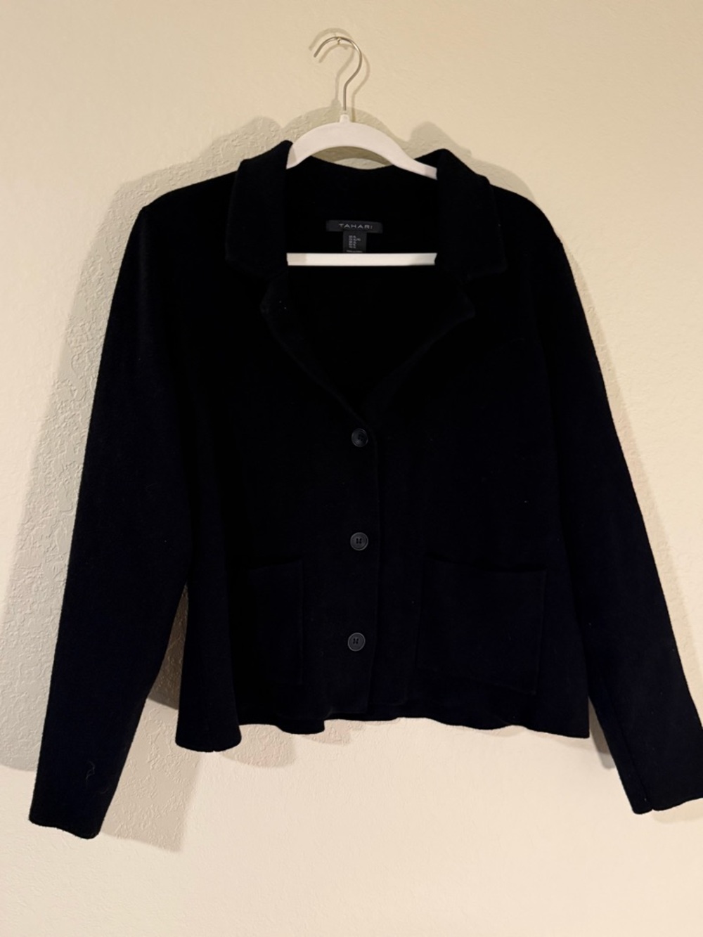 Tahari Black Button-Front Women's Cardigan Jacket